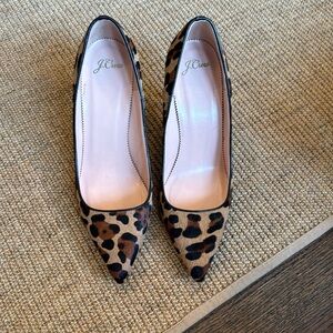 JCrew Leopard Print Calf-hair Pumps - size 10
